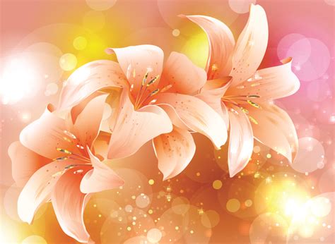 Fancy Colorful Flowers Background Vector Free Download