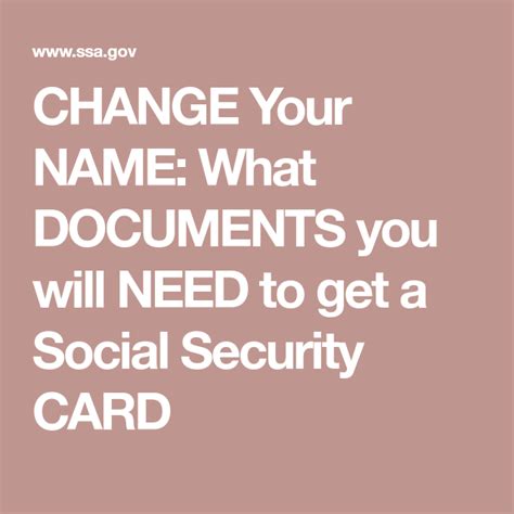 Change Your Name What Documents You Will Need To Get A Social Security
