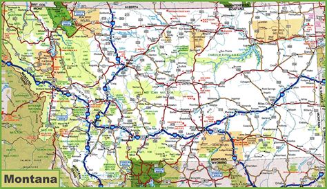 Montana Road Map Map Yellowstone Trip Montana