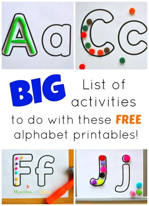 Large letters are also called capital letters or capitals. FREE alphabet printables and Activity Ideas | Each day ...