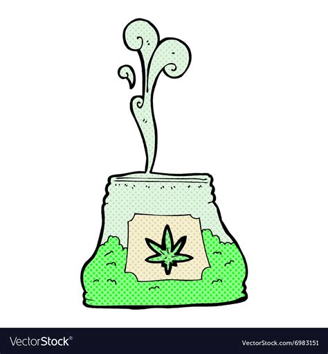 Comic Cartoon Bag Of Weed Royalty Free Vector Image