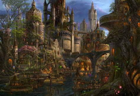 Brown Castle Illustration Fantasy Art Fantasy City Hd Wallpaper