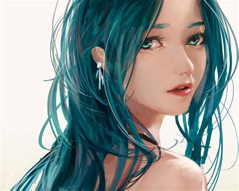 Anime Vocaloid Hatsune Miku Girl Earrings Blue Hair Aqua Eyes Face Wallpaper Anime Blue Hair