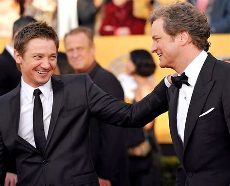 Jlr With Colin Firth Jeremy Renner Hey Brother Firth