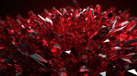 Abstract Red Crystals In 3d Rendered Form Background Quartz Crystal
