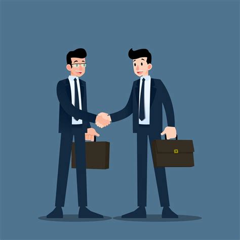 Two Businessmen Standing And Shake Hands Each Other For Cooperation And