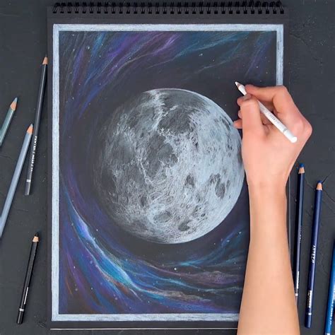 How To Make A Moon Drawing On Black Paper Arteza