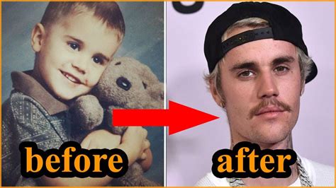 justin bieber transformation from 1 to 26 years old youtube