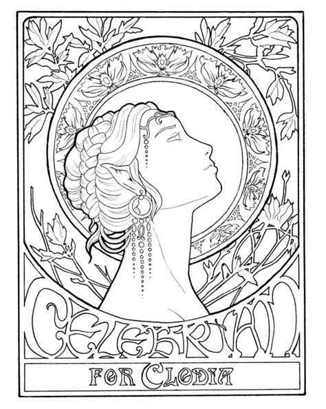 191 Best Art Nouveau Coloring Pages Images On Pinterest Coloring