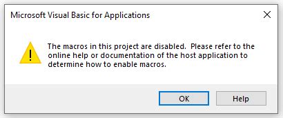 Vba How To Enable Macros When Enable All Macros Reverts To The