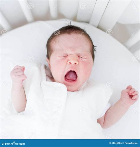Baby Girl Yawning Stock Photo Image Of Knitted Little 44746006