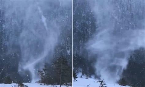 This Hiker Captures A Rare And Impressive Snow Tornado In Poland