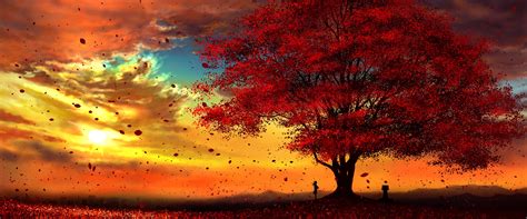 Anime Autumn Scenery Sunset 4k 3840x2160 Anime Backgrounds