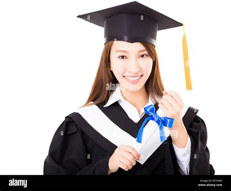 Beautiful Young Woman College Graduate Portrait Stock Photo Alamy