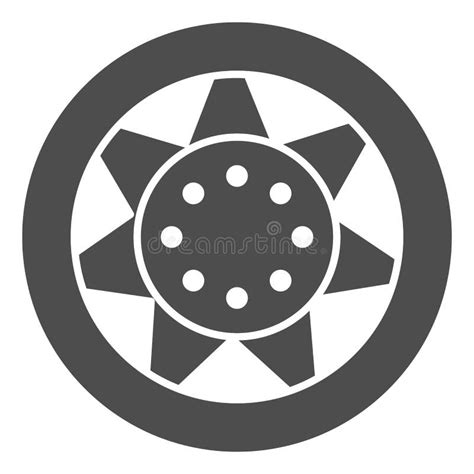 Tire Solid Icon Automobile Wheel Vector Illustration Isolated On White
