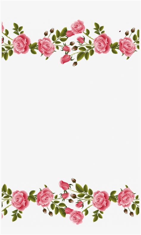 Pink Rose Wallpaper Border Pink Flowers Clip Art Border Free