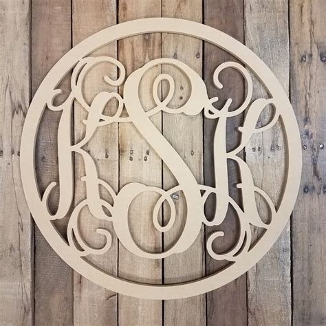 Wooden Monogram Letters Three Letter Monograms Custom Lettering