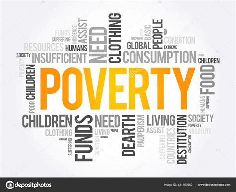 Poverty Word Cloud Collage Social Concept Background Stock Vector Image