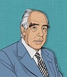 Niels Bohr Isolated Cartoon Portrait, Vector Editorial Photography ...