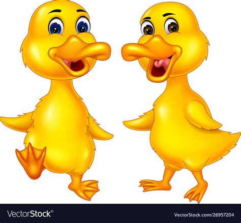 Funny Yellow Duck Cartoon Royalty Free Vector Image