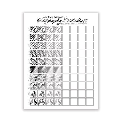 Printable Not Your Average Calligraphy Drill Sheet The Postmans Knock