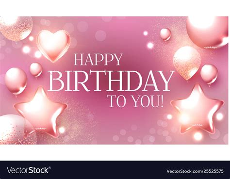 Happy Birthday Congratulations Card Template With Vector Image