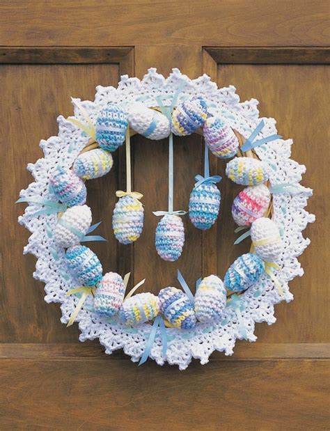 Crochet Happy Easter Wreath Free Pattern Crochet Wreath Pattern Easter