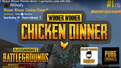 Pubg Winner Winner Chicken Dinner Gameplay Play With Didu Youtube
