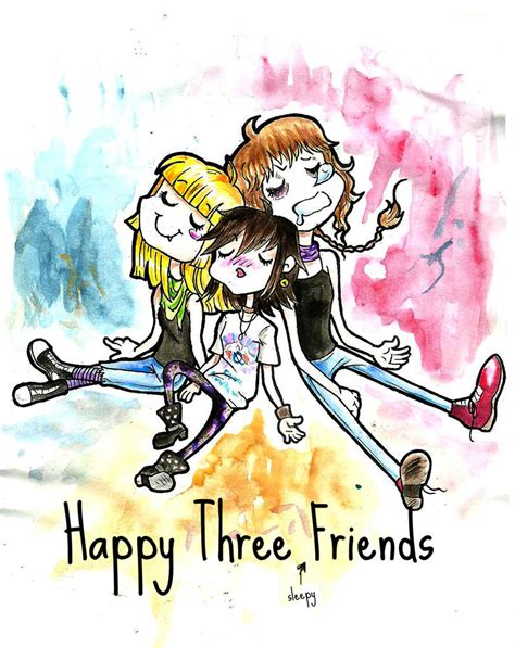 Happy Three Friends By Girl Skeleton On Deviantart