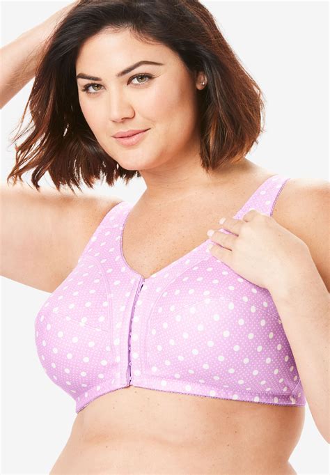 Cotton Front Close Wireless Bra By Comfort Choice® Plus Size Intimates Woman Within