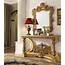 HD 8016 STM Gold Tone Finish Console Table With Mirror  Luchy Amor