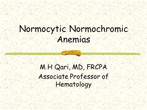 Normocytic Normochromic Anemias Ppt Video Online Download