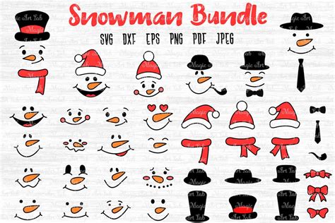 snowman face svg christmas svg snowman svg snowman bundle
