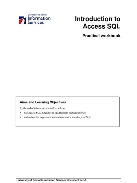 Introduction To Microsoft Access Pdf Microsoft Access Databases