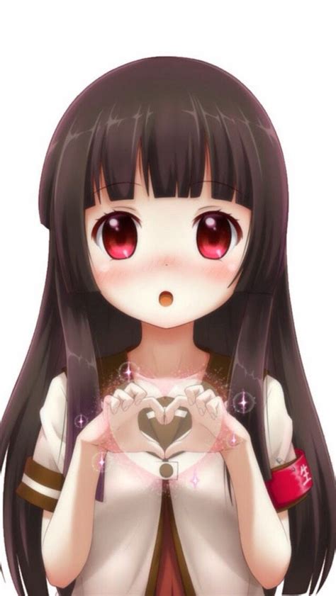 Cute Girl Holding Heart Hand Wallpaper Girl Wallpaper Anime Neko