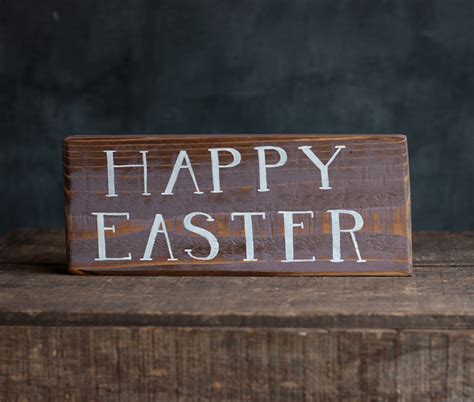 Happy Easter Hand Lettered Wood Sign Purple The Weed Patch