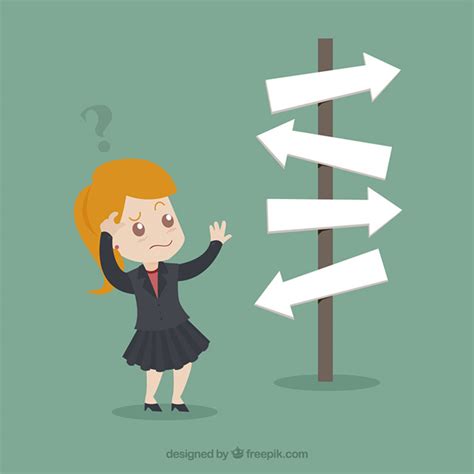 Businesswoman In Front Of A Choice Vector Free Download