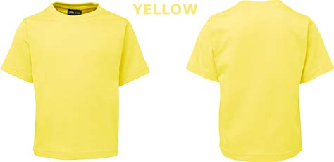 Custom Printed Kids T Shirts Yellow Shirt Front Back Transparent