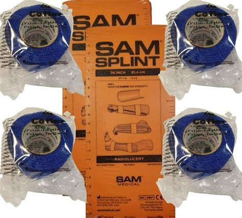 Sam Splint Kit 36 Flat Sam Splints And 2 X 5yds Cohesive Wraps