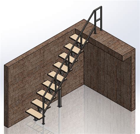 Stairs 3d Cad Model Library Grabcad