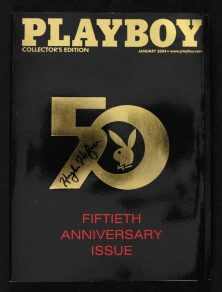 Lot Detail 2004 Hugh Hefner Signed Playboy 50th Anniversary Issue