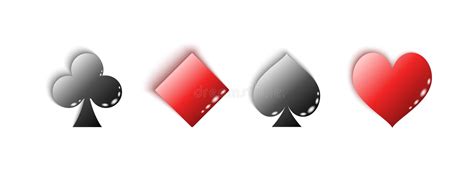 Playing Card Suits Set Four Symbols Stock Image Illustration Stock