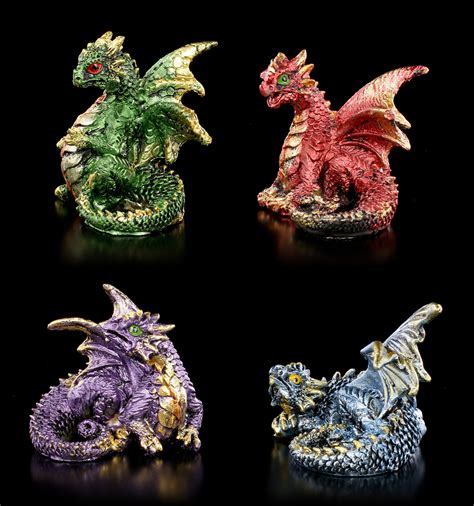 Small Dragon Figurines Set Of 4 Over And Done Figuren Shopde