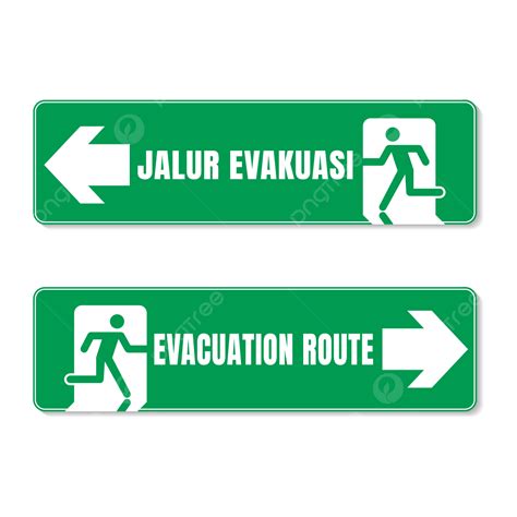 Vector Evacuation Route Sign Sign Evacuation Route Evacuation Route