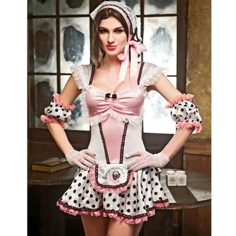 Adult Women French Maid Cosplay Costume Sexy Halloween Outfits New Hot Women Room Service Maid