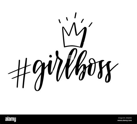 Girl Boss Vector Lettering Motivational Feminist Design Stock Vector