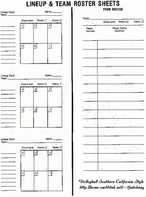 Volleyball Printable Lineup Sheets Customize And Print