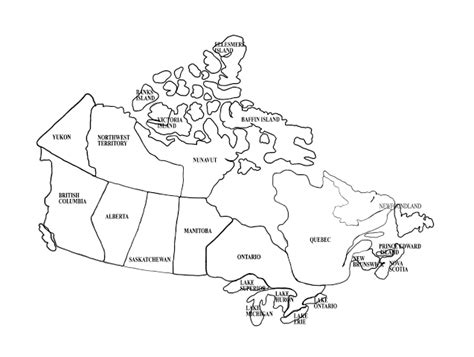 Mapa Do Canadá Mapa Político Cidades Estados E Capitais Para Colorir