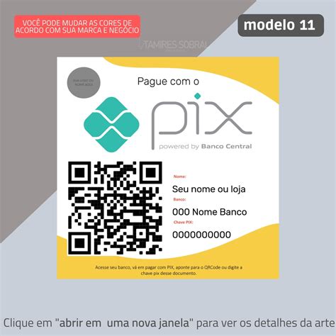 Arte Digital Cartão com dados PIX modelo Elo