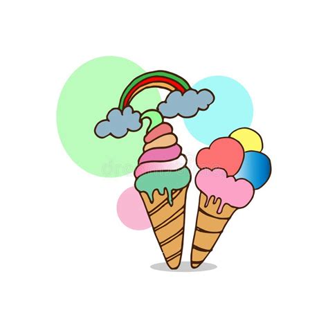 Two Scoop Ice Cream Cone Stock Illustrations 578 Two Scoop Ice Cream